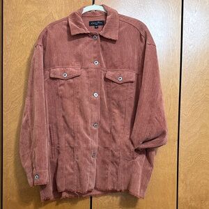 Women's Corduroy Utility Jacket in Rust